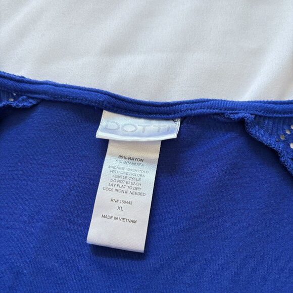 Dotti Womens XL Royal Resort Lace-up Tunic Swim Cover-up Blue Beach Summer Pool - Picture 3 of 7